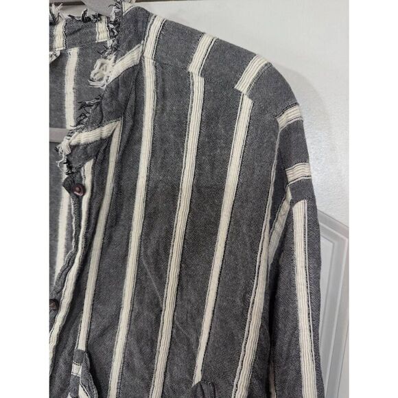 Intimately Free People Mixed Striped Tunic size small gray pocket cardigan - Picture 2 of 8